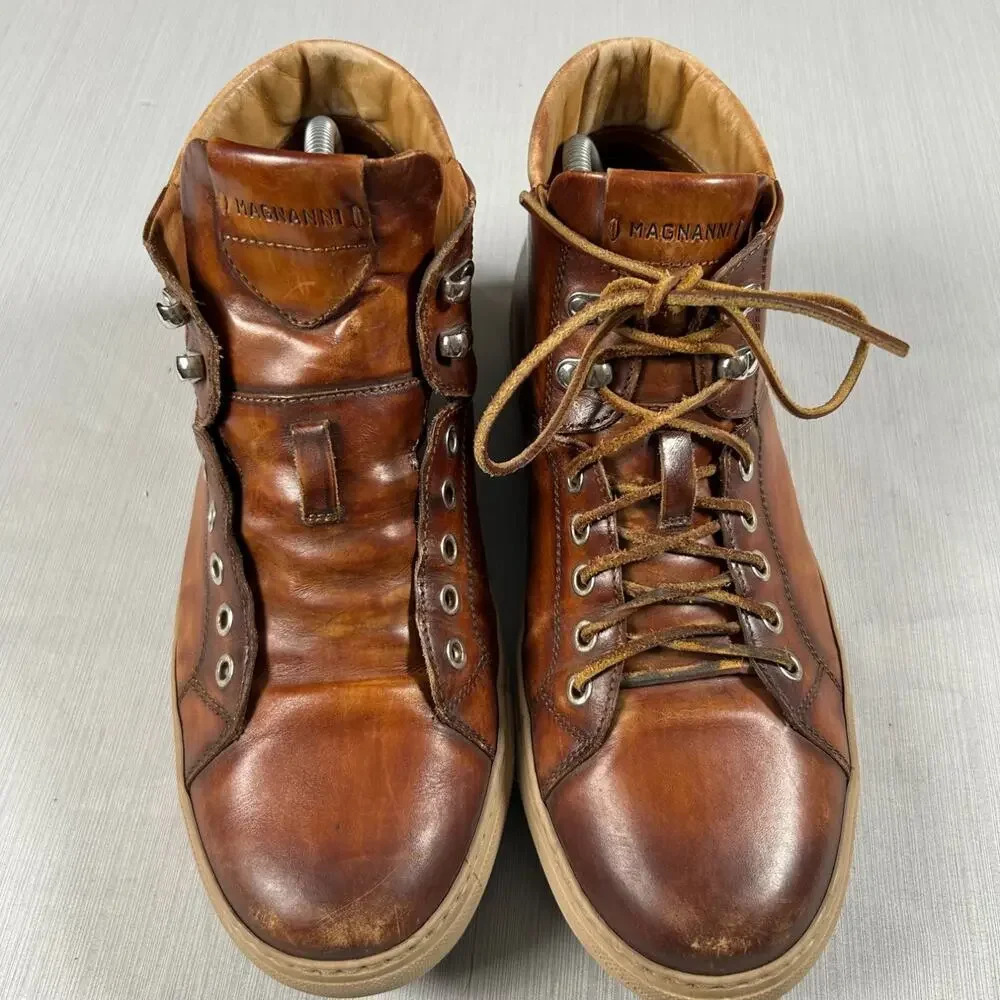 Magnanni 18603 Men's Boot EU 42 Brown High-top Sneaker Silhouette Men US Leather